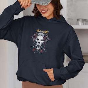 Skull Hoodie, Werewolf Sweatshirt, Gothic Gift, Monster Hooded Sweatshirt, Halloween Werewolf Pullover, Scary Monster, Wolf Design, Scary