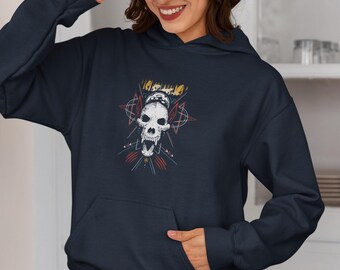 Sudadera con capucha de hombre lobo con calavera, suéter gótico de monstruo
