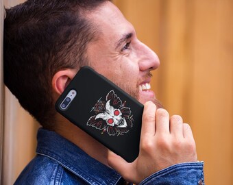 Mothman Cryptid Skull Tough Phone Case, Fantasy Gothic Accessory