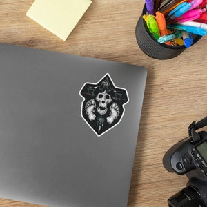 Vinyl Bigfoot Sticker, Fantasy Stickers, Cryptid Sticker, Crytozoology Gift, Outdoor Vinyl Sticker, Skull Art, Supernatural Art, Bigfoot Art