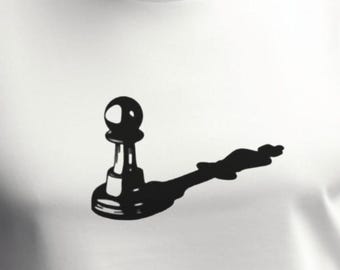 Camiseta con estampado de peón/rey de ajedrez, camiseta para gamers, regalo para él