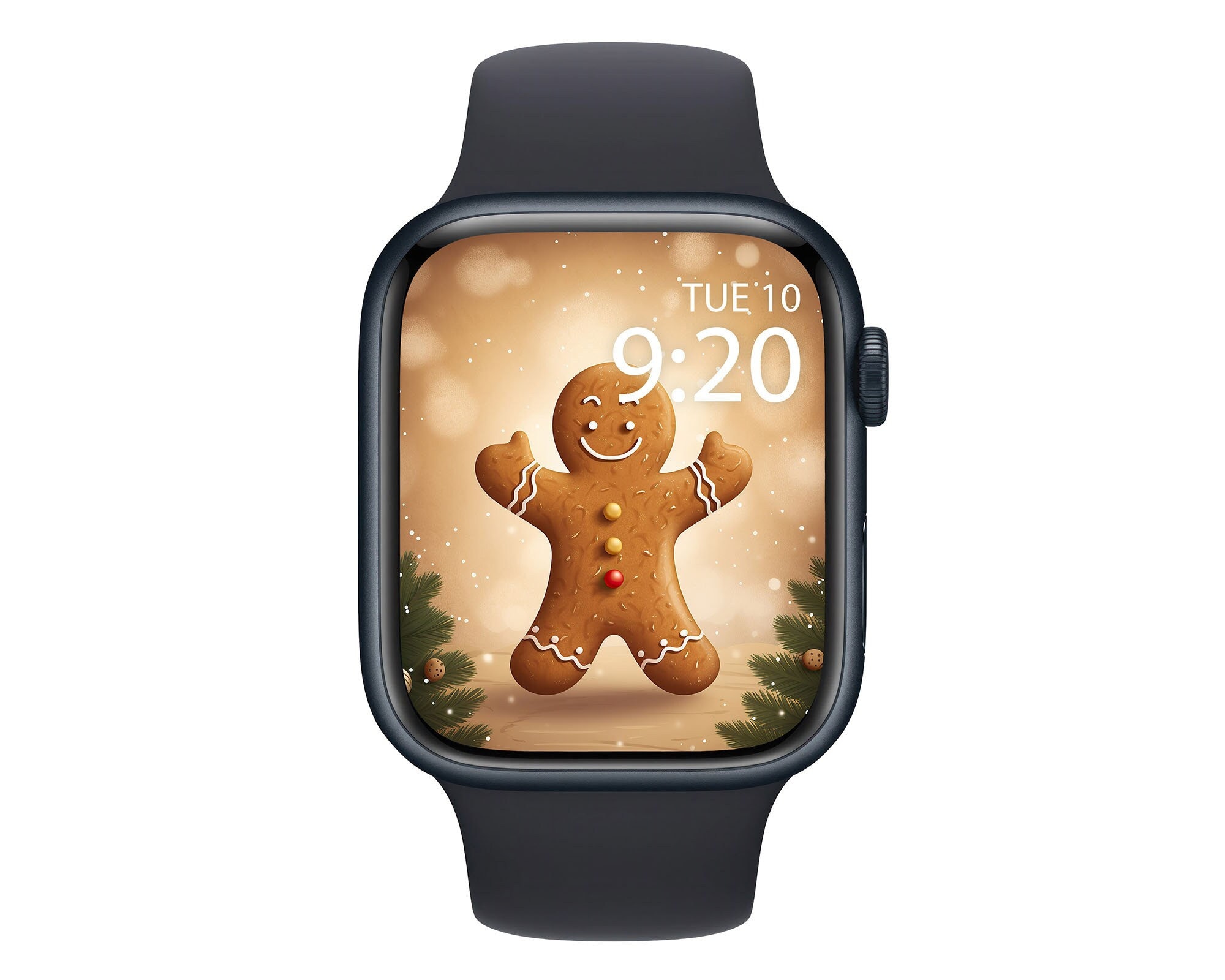 Gingerbread Apple Watch Wallpaper, Christmas Watch Background, Winter