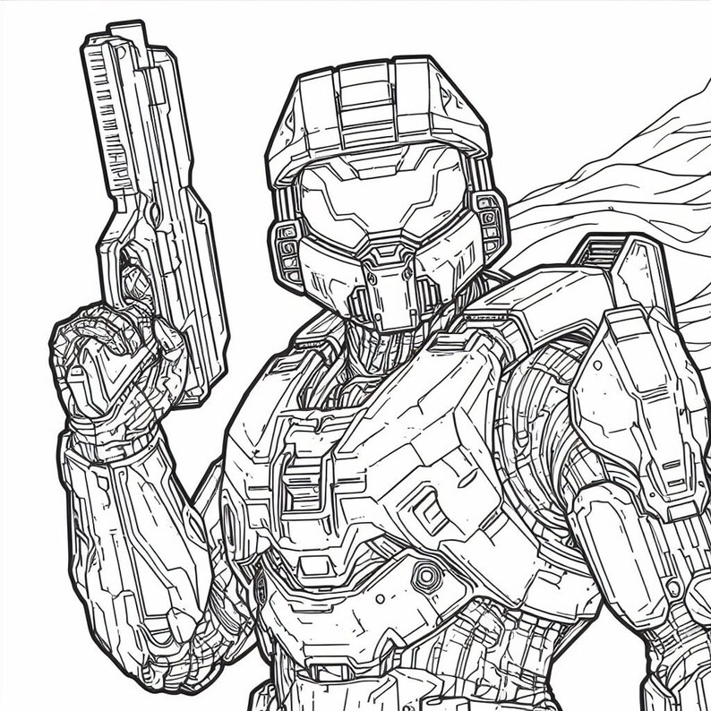 Master Chief 20 Coloring Pages - Etsy