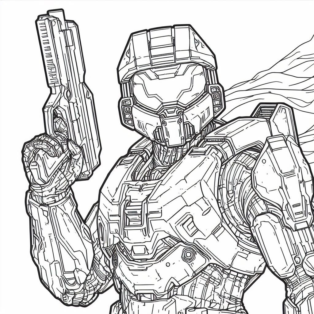 Master Chief 20 Coloring Pages - Etsy