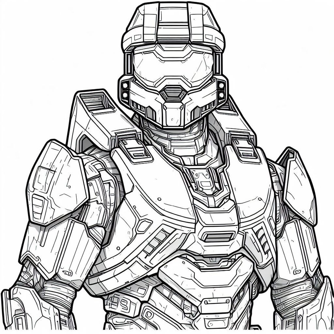 Master Chief 20 Coloring Pages - Etsy