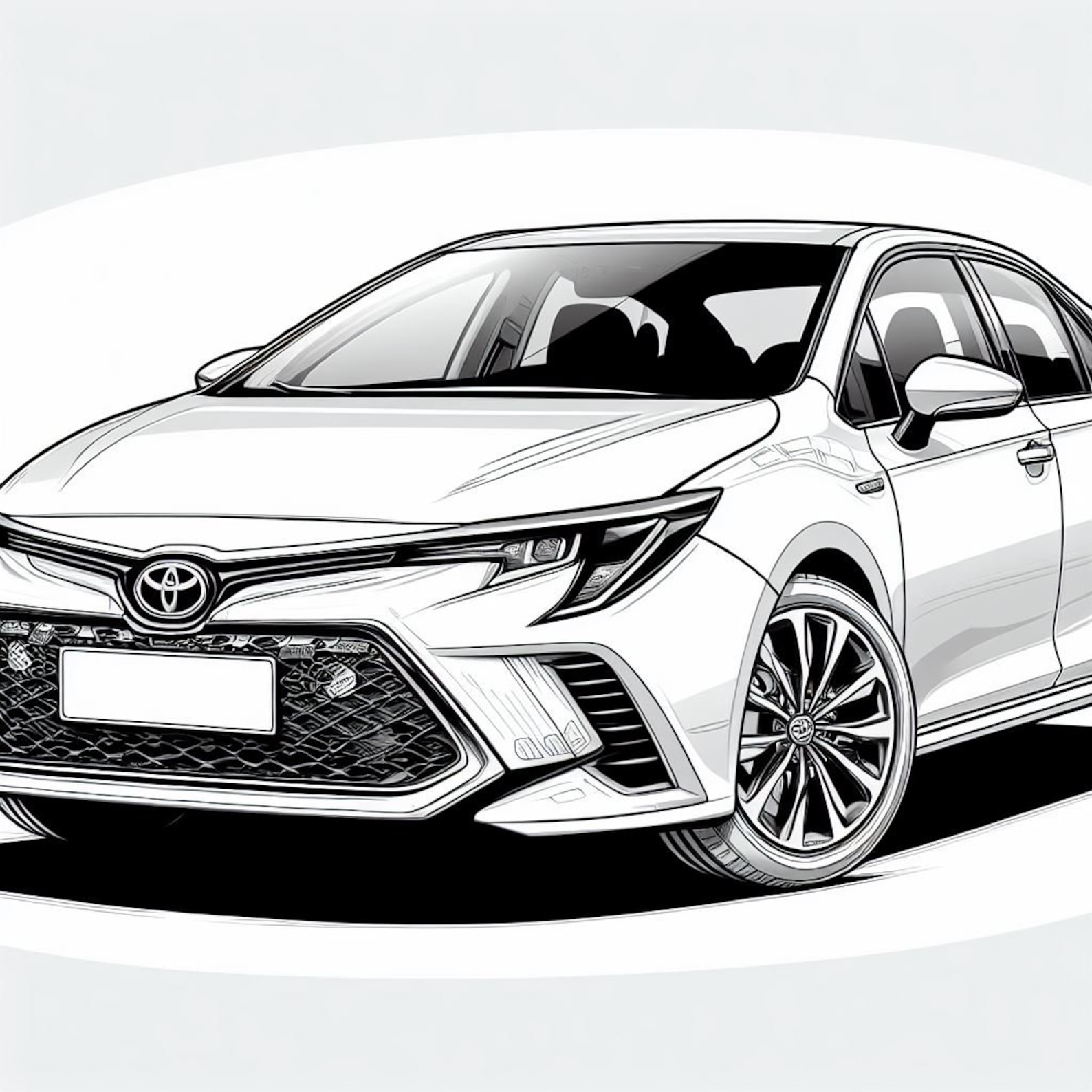 Toyota Corolla Coloring Pages - Etsy