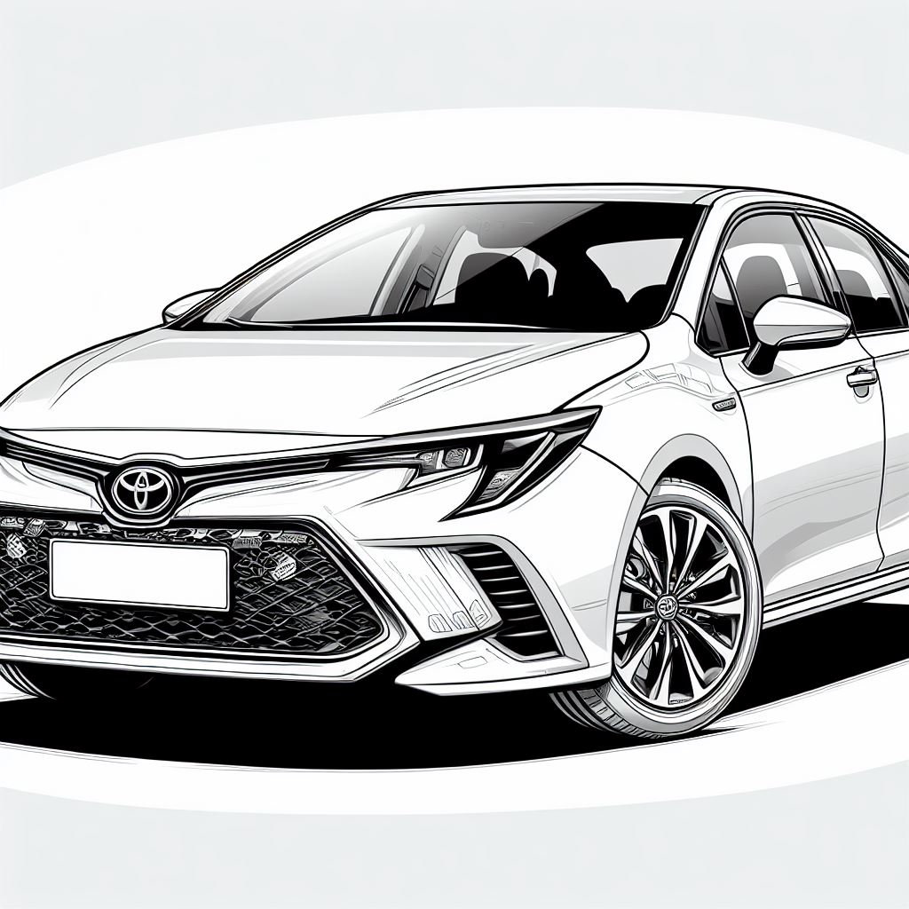 Toyota Corolla Coloring Pages - Etsy