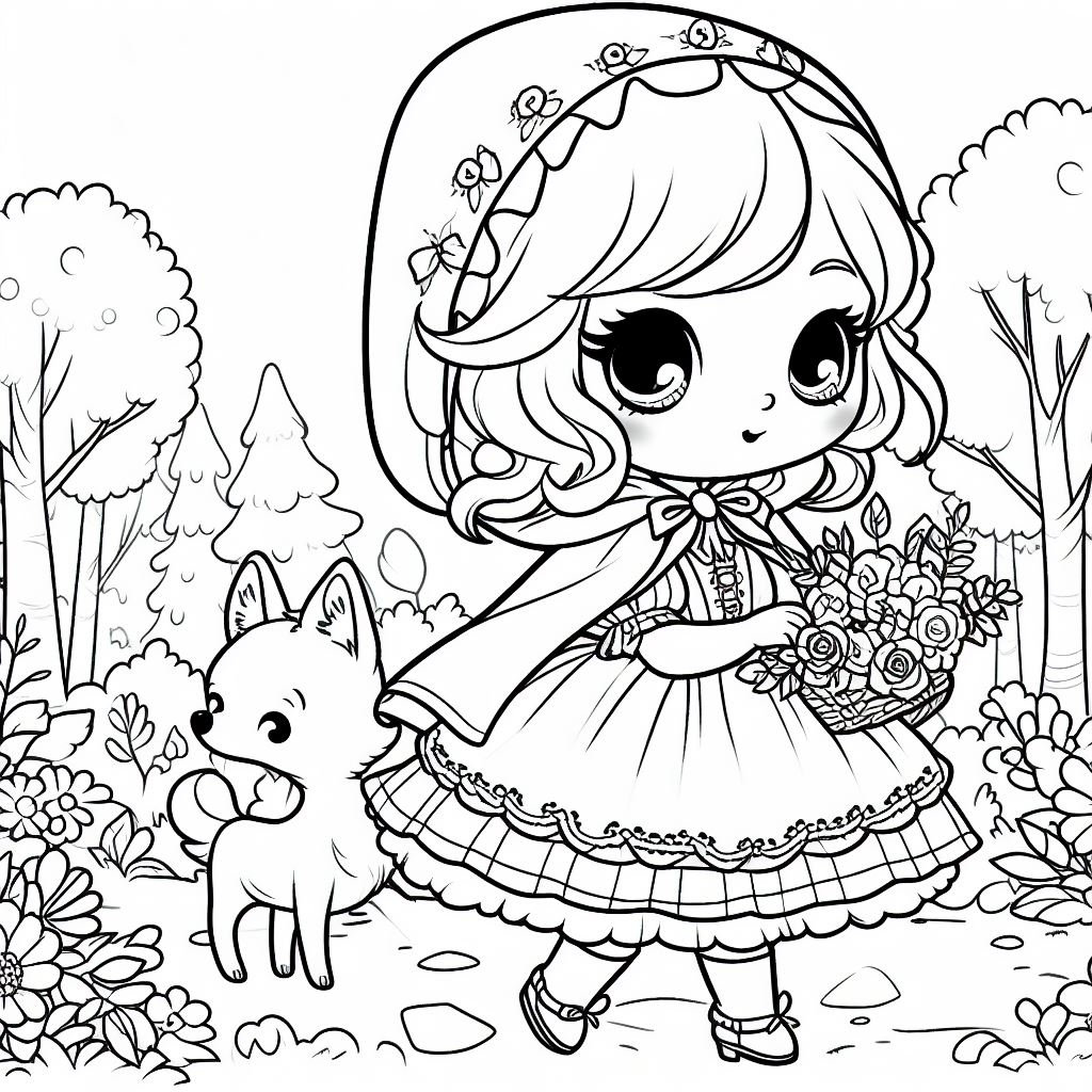 Little Red Riding Hood 20 Coloring Pages - Etsy