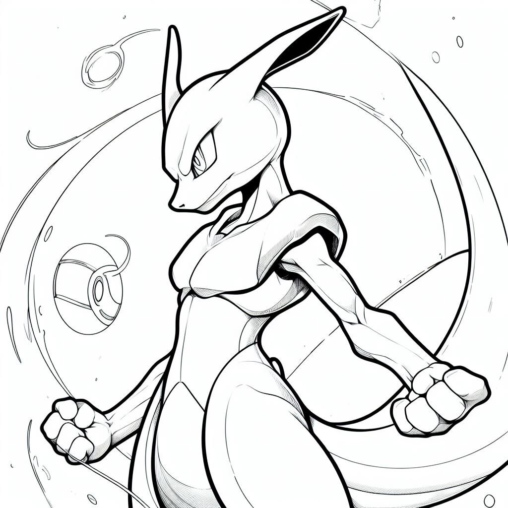 Mewtwo, 20 Coloring Pages - Etsy