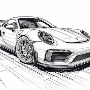 Porsche 911 20 Coloring Pages - Etsy