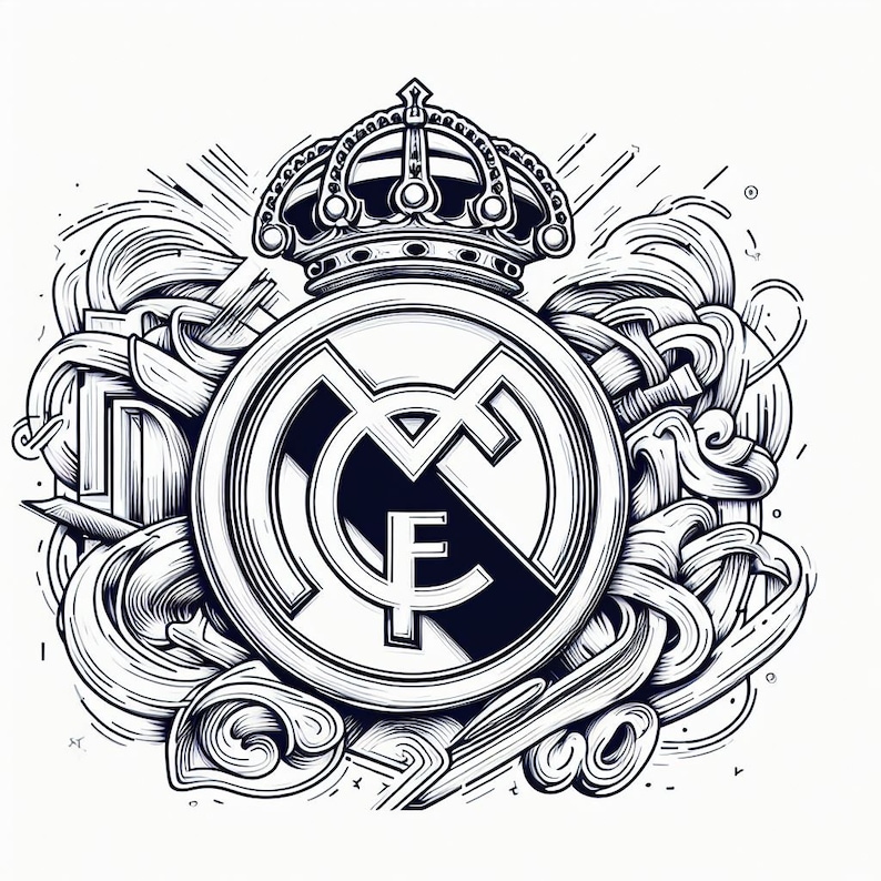 Real Madrid Logo Coloring Pages - Etsy
