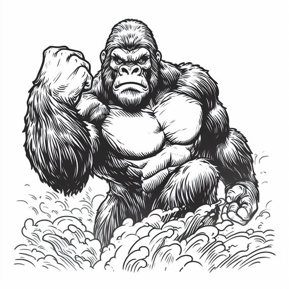 How to Draw King Kong. Movie Monsters #3 Live Illustration with Frank  Rodgers - YouTube