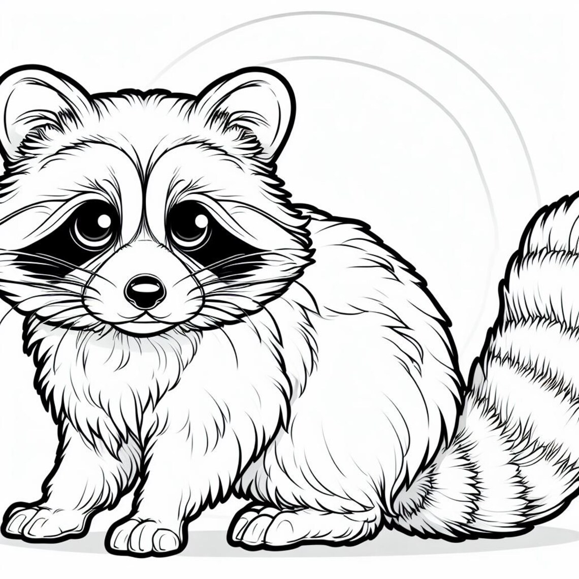 Raccon Coloring Pages - Etsy