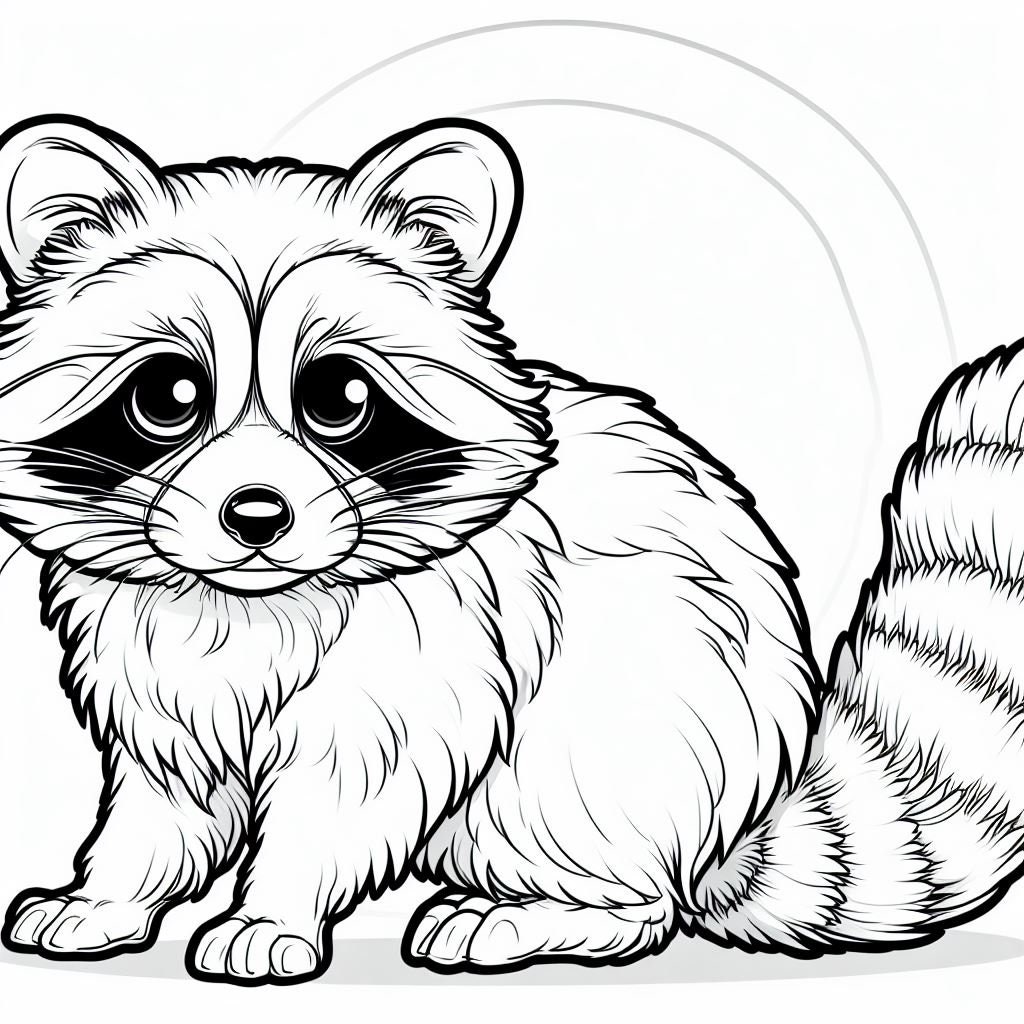 Raccon Coloring Pages - Etsy