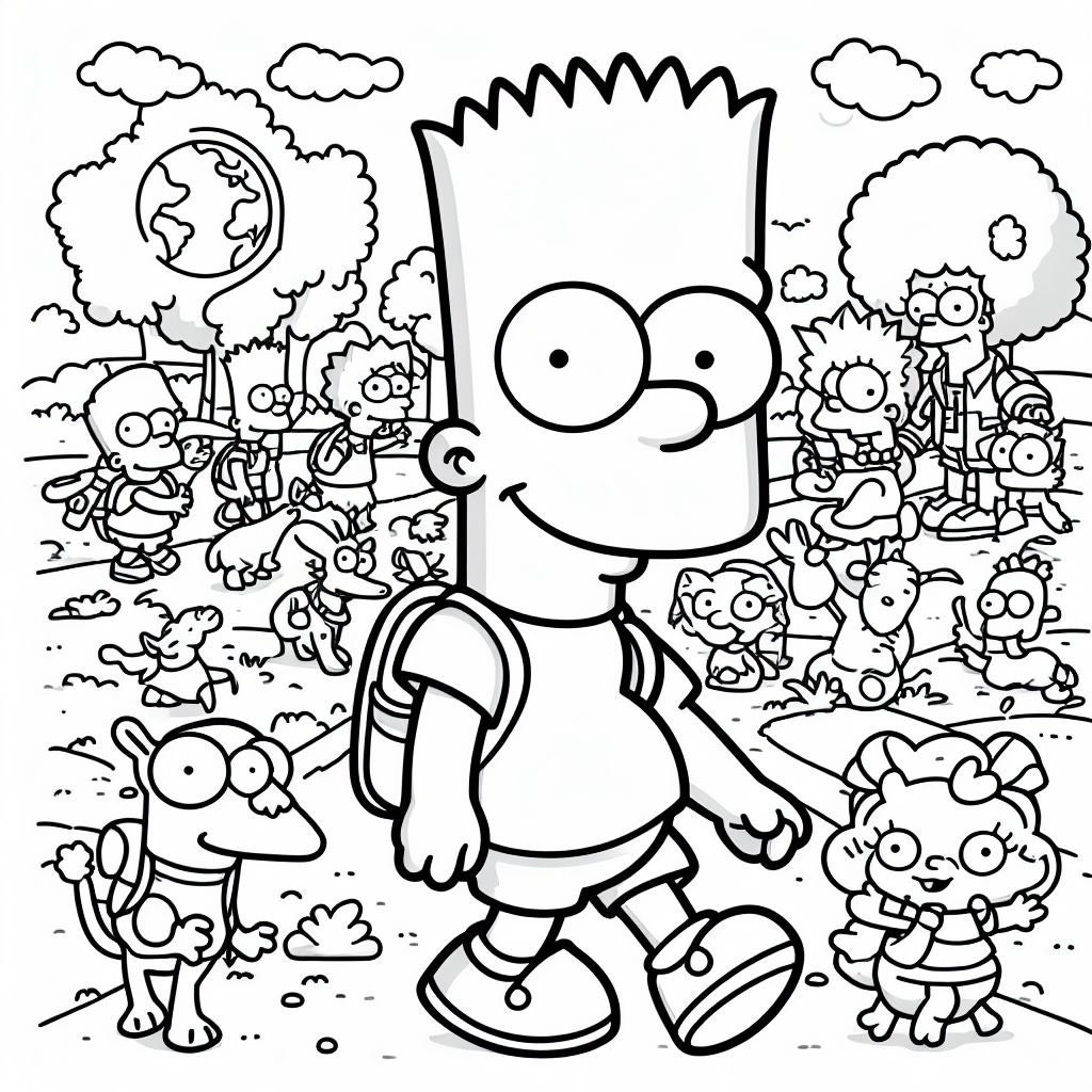 Bart Simpson 20 Coloring Pages - Etsy