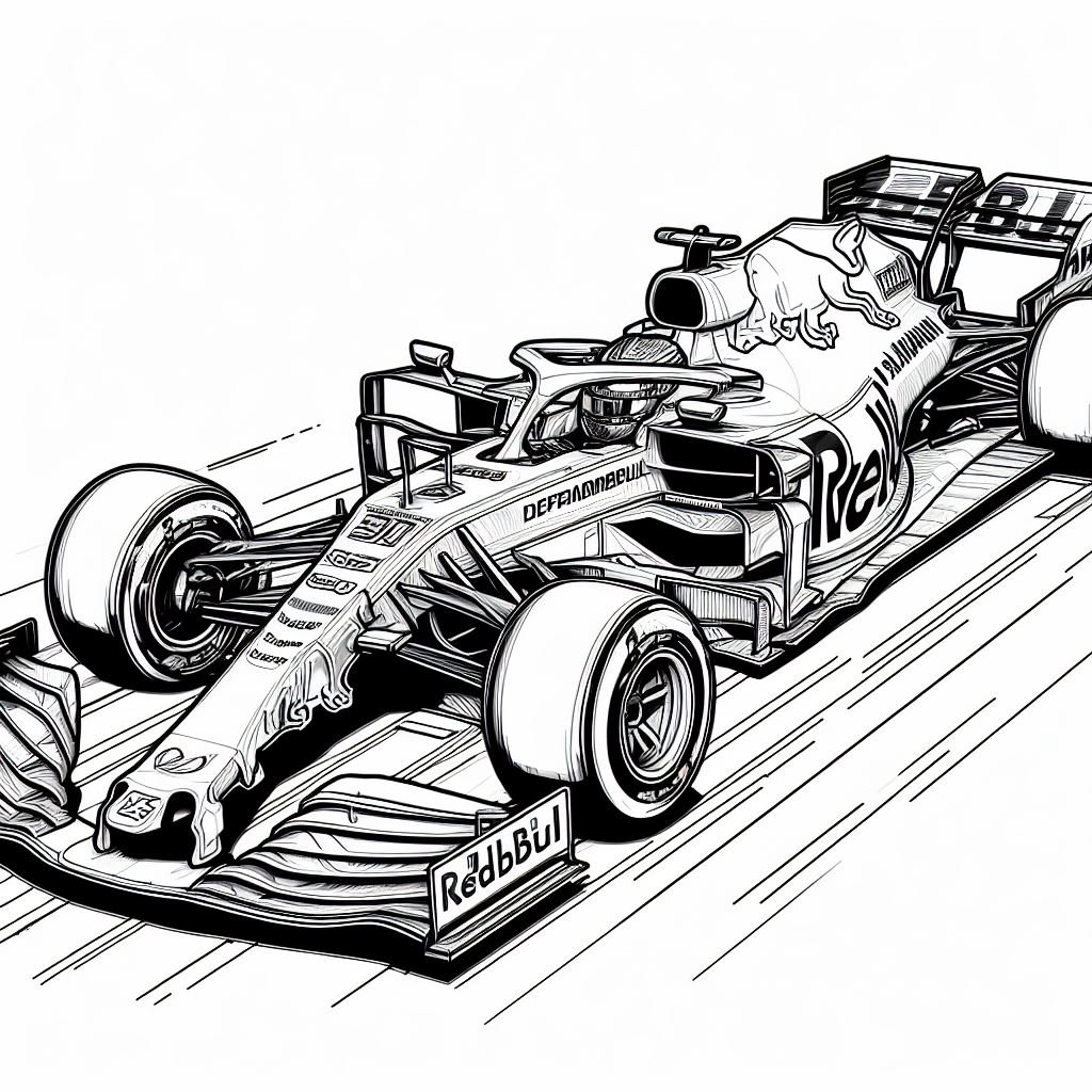 F1 Red Bull Racing Coloring Pages - Etsy