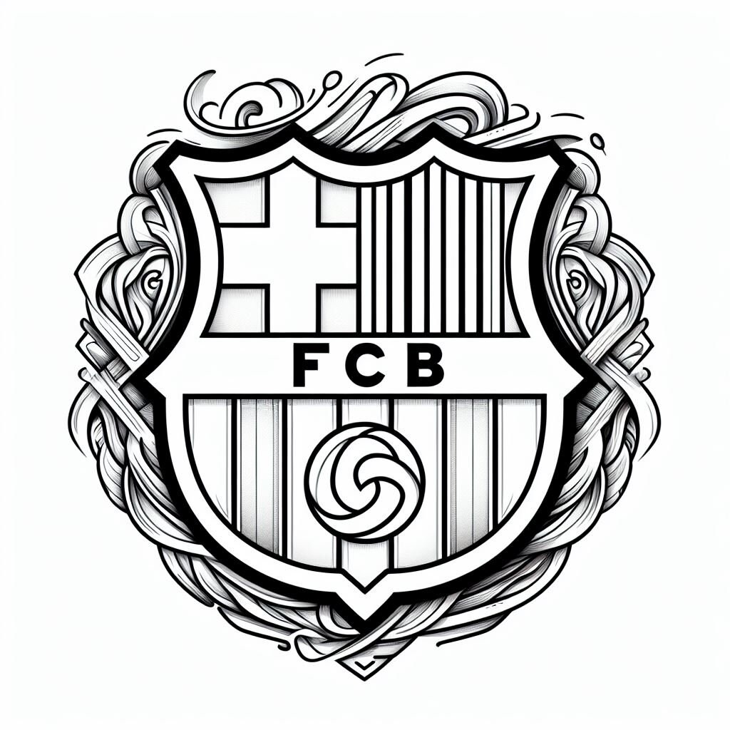 Barcelona Football Badge Colouring Pages Barcelona Football Badge Colouring Pages