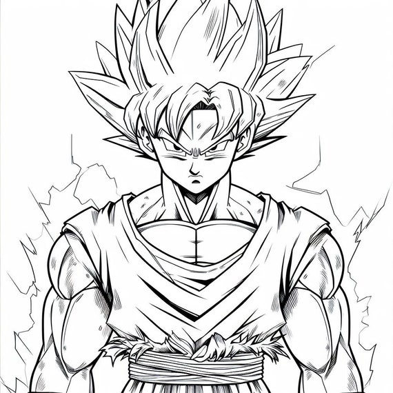 Simple Dibujos para colorear de dragon-ball-z para imprimir y