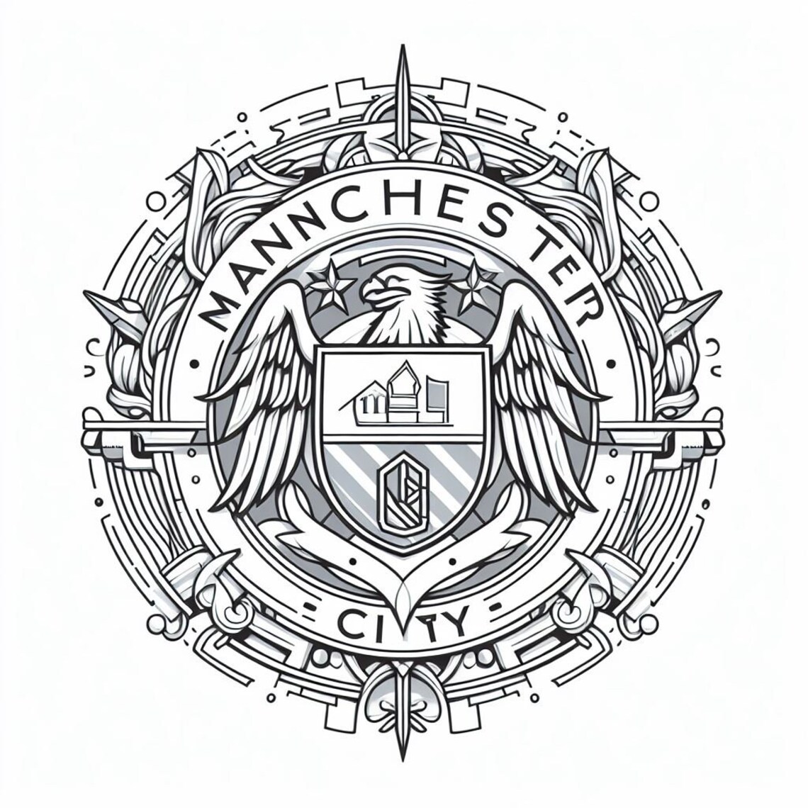 Manchester City Logo Coloring Pages - Etsy