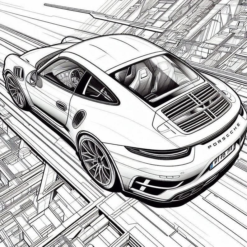 Porsche 911 20 Coloring Pages - Etsy