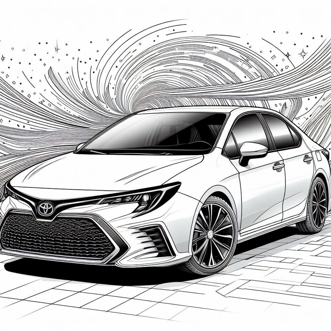 Toyota Corolla Coloring Pages - Etsy