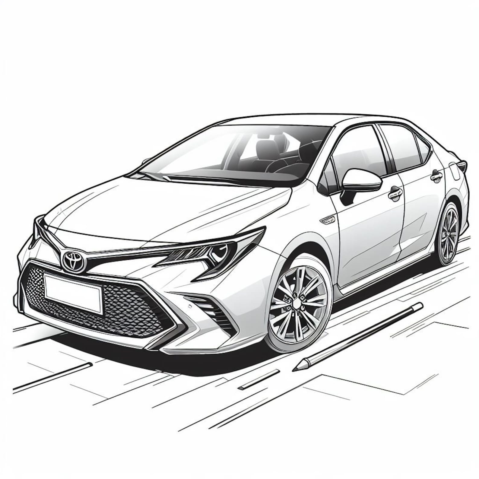 Toyota Corolla Coloring Pages - Etsy