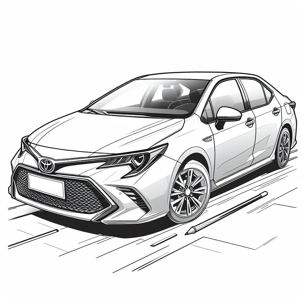 Toyota Corolla Coloring Pages - Etsy