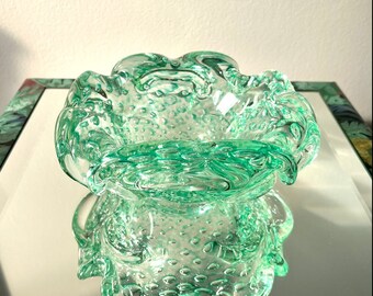 Vintage Seafoam Bullicante Murano Ashtray