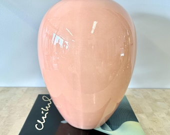 Vintage 1980s Royal Haeger Deco Style Peach Vase