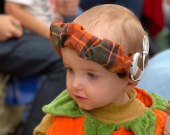 Cochlear Implant Headbands: Knotted, Bow, Bunched- Many Fabric Options