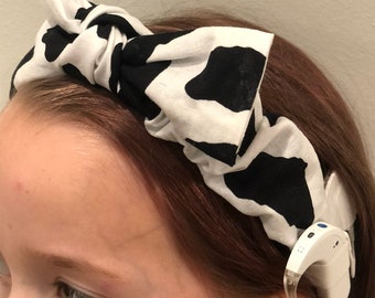 Cochlear Implant Headbands: Knotted, Bow, Bunched- Many Fabric Options