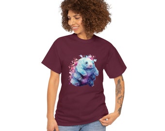 Maroon Tardigrade Cotton Tee, Scientific Illustration Shirt, Cute Science Tardigrade T-Shirt, Small Microbe Scientific Shirt, Science Art