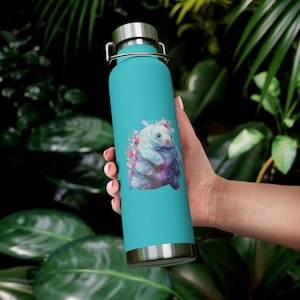 Cute Tardigrade Illustration Insulated Water Bottle, Tardigrade Bottle Cute Scientific Water Bottle Science Biology Bottle Scientific Design