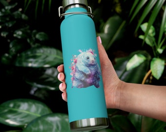 Cute Tardigrade Illustration Insulated Water Bottle, Tardigrade Bottle Cute Scientific Water Bottle Science Biology Bottle Scientific Design