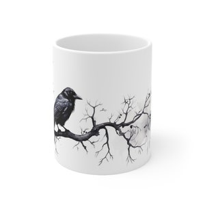 Raven Mug, Crow Mug, Funny Bird Lover Mug, Bird Lover Gift, Raven Coffee, Raven Tea Mug, Crow Coffee Cup, Goth, Gothic, Dark Academia, Odin