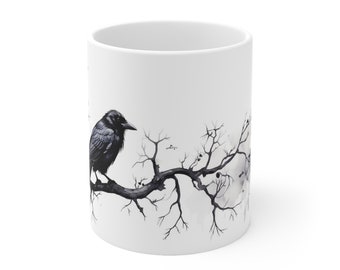 Raven Mug, Crow Mug, Funny Bird Lover Mug, Bird Lover Gift, Raven Coffee, Raven Tea Mug, Crow Coffee Cup, Goth, Gothic, Dark Academia, Odin