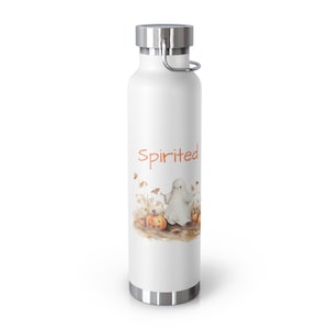 Cute Insulated Water Bottle, Spooky Water Bottle, Halloween Drinkware, Cute Ghost Bottle, Halloween Bottle, Copper Insulated Bottle Spirited