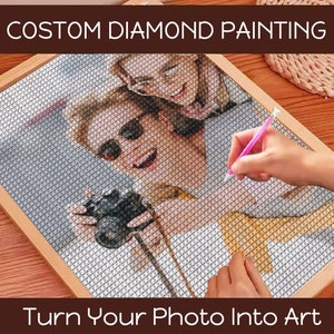 Custom Diamond Painting Kits – Personalized Picture & Text Diamond Art,  Private Picture Arts Craft Decor for Adult Kid Birthday Fathers Mother's