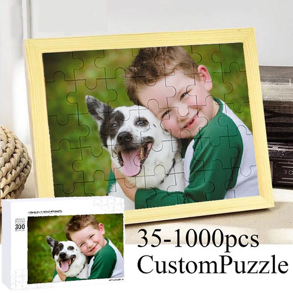 Custom Photo Puzzle with Frame Personalized 300-500-1000 Piece Wooden Picture Puzzle Jigsaw Puzzle from Memory Photo Gift,Puzzle for Adults