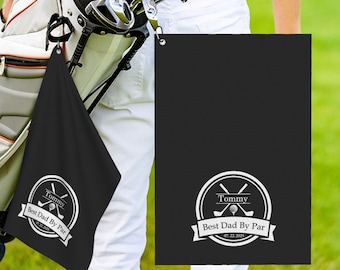 Ręcznik golfowy Best Dad By Par, Spersonalizowane ręczniki golfowe dla taty, Ręcznik golfowy z monogramem, Prezent na Dzień Ojca, Prezent dla golfisty, Prezent dla ojca panny młodej
