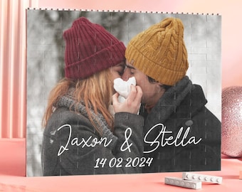 Personalized Photo Block Puzzle,Rectangle Building Block Portrait Keepsake,Custom Picture Brick Puzzle,Gift for Him,Boyfriend,Couples,Kids