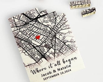 Personalized Map Building Blocks: Couple Location Keepsake (53 Pieces)