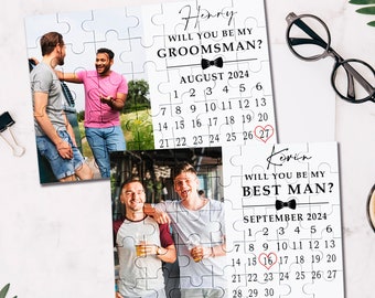 Personalized Groomsman Proposal Puzzle: Calendar Jigsaw Gift