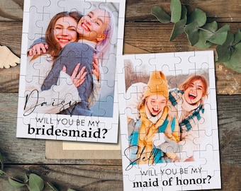 Personalized Bridesmaid Proposal Puzzle | Will You Be My Bridesmaid Gift | Maid of Honor Card