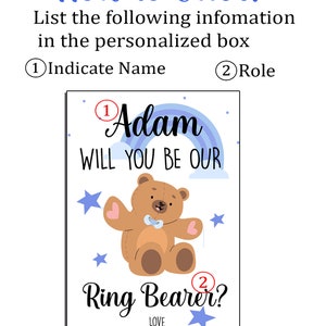 Ring Bearer Proposal Puzzle Card,Will You Be Our Ring Bearer Card,Cute Ring Bearer Gift,Bear Proposal Jigsaw for Kids,Request for Page Boy image 2