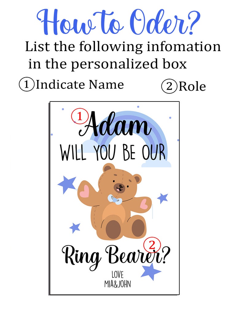 Ring Bearer Proposal Puzzle Card,Will You Be Our Ring Bearer Card,Cute Ring Bearer Gift,Bear Proposal Jigsaw for Kids,Request for Page Boy image 2