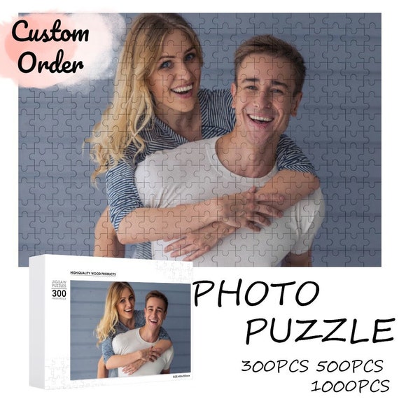 Personalised Photo Puzzle 300 to 1000 Pieces Custom Photo Jigsaw Puzzle Valentines Day Anniversary Christmas Gift for Couple Picture Puzzle