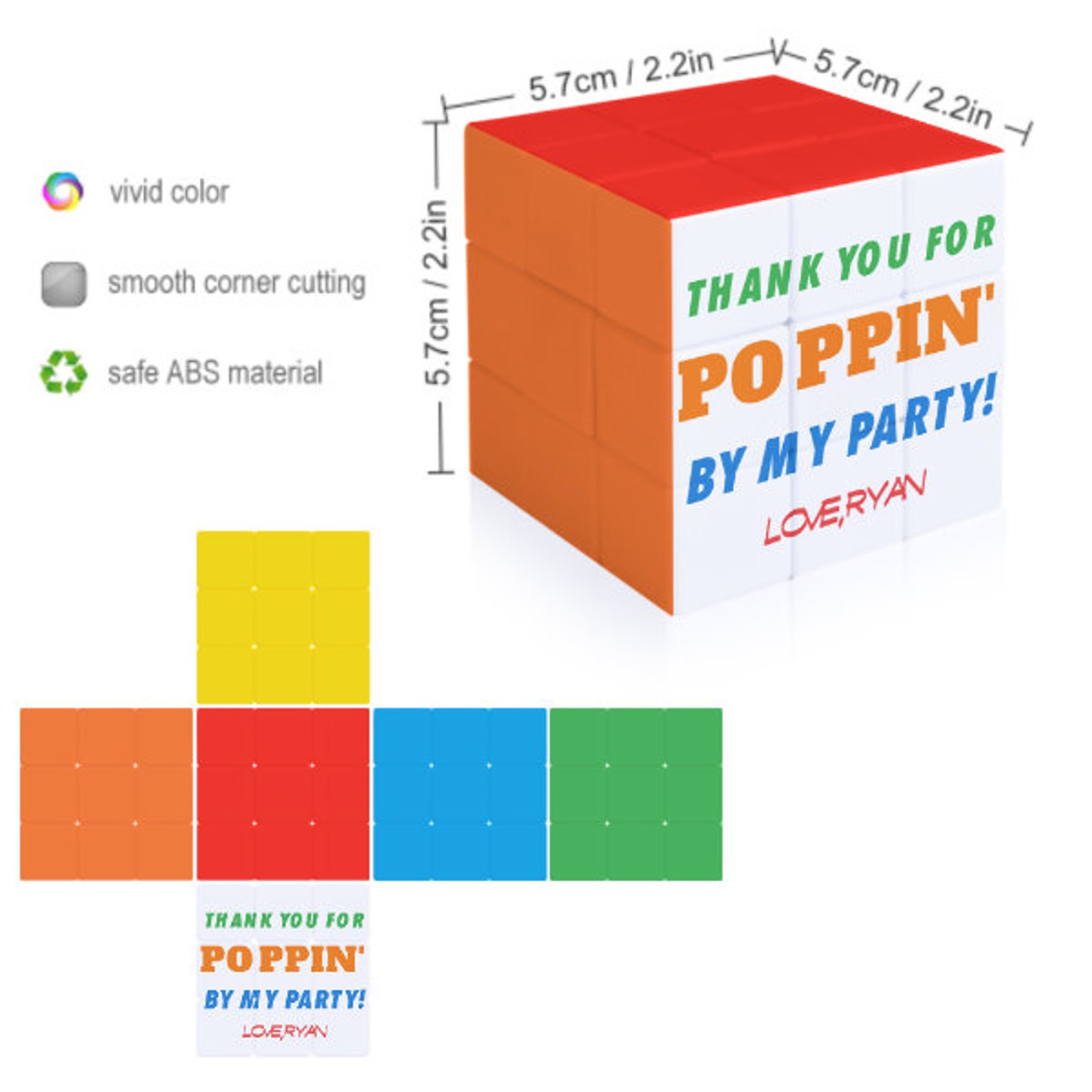 Custom Rubik's Cube Party Favors: Personalized Birthday Gift - Etsy