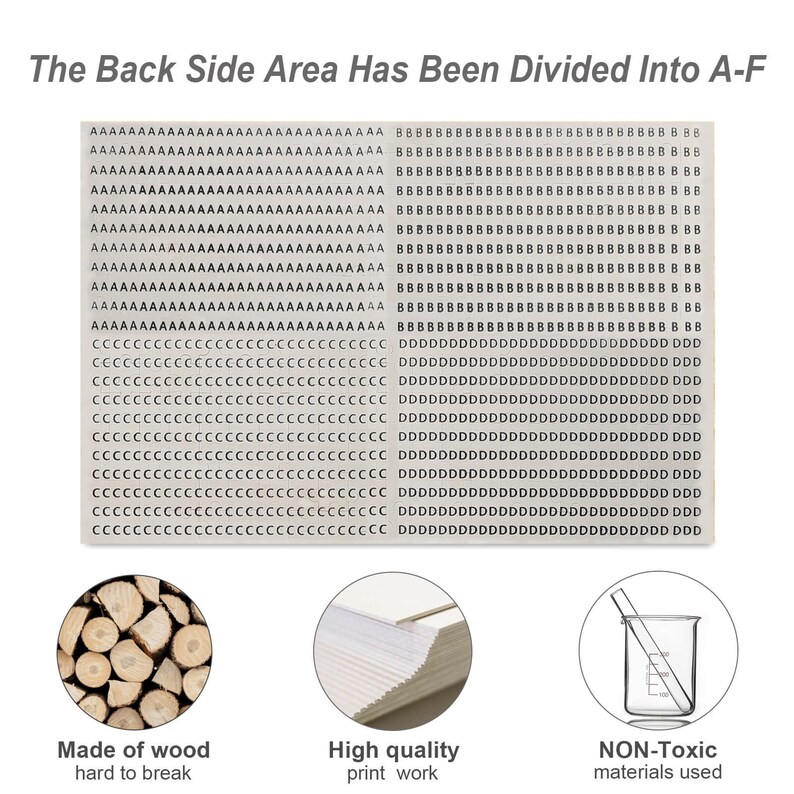 May include: A close-up of a wooden board with a grid pattern of letters. The letters are arranged in rows and columns, and they are all the same size. The board is made of wood, and it has a natural finish. The board is used for creating a variety of crafts, such as jewellery, home decor, and more.