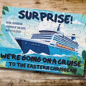 Surprise Cruise Reveal Puzzle, Personalized Destination Travel Jigsaw Puzzle,Vacation Announcement,Custom Vacation Surprise Gift